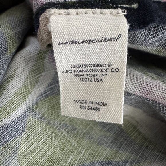 New Unsubscribed linen twist shoulder top blouse size XS night sea print NWT - Picture 7 of 9